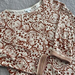 J. Jill Butterfly Patterned 3/4 Sleeve Top Small